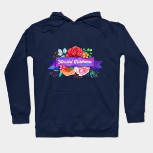 Blessed Gramma Floral Design with Watercolor Roses Hoodie